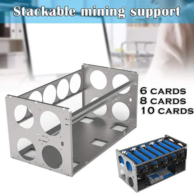 Alt view image 2 of 6 - lzndeal Stackable Open Mining Rig Frame Mining ETH/ETC/ZEC Ether Accessories Tools for 6/8/12 GPU Crypto Coin Bitcoin Rack Only