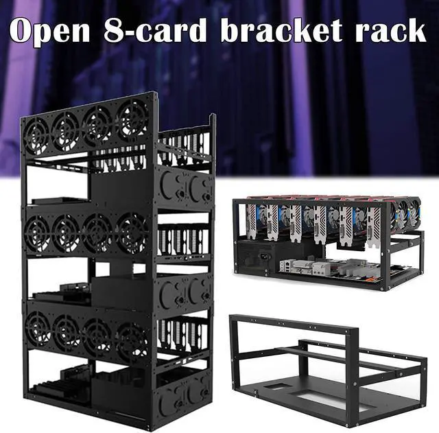 Alt view image 7 of 7 - Mhuan Stackable Mining Case Rack for 6/8 GPU Support Motherboard Power Supply Graphics Card Bracket Open Mining Rig Frame ETH/ETC/ZEC Ether Accessory Tools for Crypto Coin Bitcoin