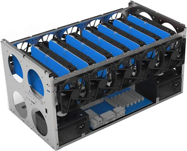 Alt view image 3 of 6 - lzndeal Stackable Open Mining Rig Frame Mining ETH/ETC/ZEC Ether Accessories Tools for 6/8/12 GPU Crypto Coin Bitcoin Rack Only