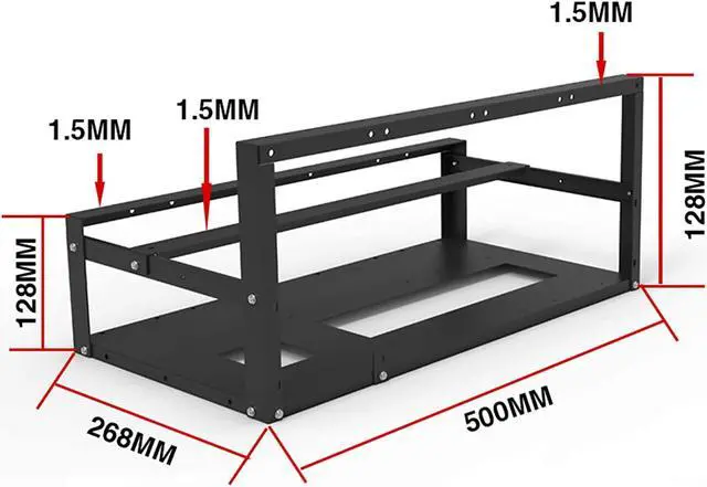 Alt view image 6 of 7 - Mhuan Stackable Mining Case Rack for 6/8 GPU Support Motherboard Power Supply Graphics Card Bracket Open Mining Rig Frame ETH/ETC/ZEC Ether Accessory Tools for Crypto Coin Bitcoin