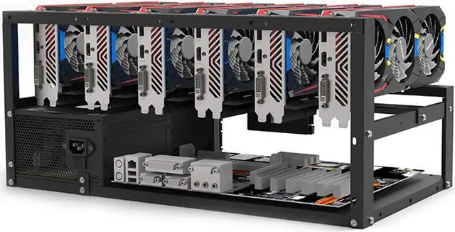 Main image of Mhuan Stackable Mining Case Rack for 6/8 GPU Support Motherboard Power Supply Graphics Card Bracket Open Mining Rig Frame ETH/ETC/ZEC Ether Accessory Tools for Crypto Coin Bitcoin