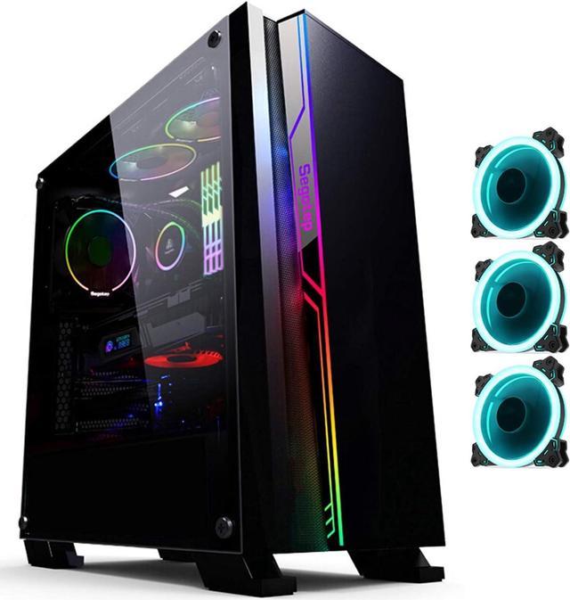 JF-TVQJ Computer Case Mid Tower Gaming Computer Case 4X 120 Mm