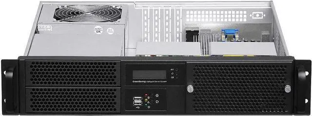 Alt view image 3 of 5 - PLINKUSA RACKBUY 2U(Fan LCD)(2x5.25+2X 3.5)(Micro-ATX/Mini ITX)(14.96" Deep) Rackmount Chassi (NO Power Supply, No Rail,No System and Case Only) IPC-G2220S