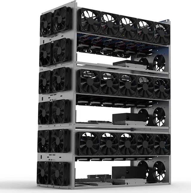 Alt view image 6 of 6 - lzndeal Stackable Open Mining Rig Frame Mining ETH/ETC/ZEC Ether Accessories Tools for 6/8/12 GPU Crypto Coin Bitcoin Rack Only