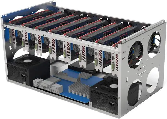 Alt view image 4 of 6 - lzndeal Stackable Open Mining Rig Frame Mining ETH/ETC/ZEC Ether Accessories Tools for 6/8/12 GPU Crypto Coin Bitcoin Rack Only