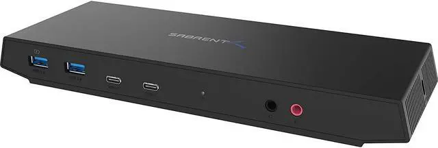 Main image of SABRENT USB C Docking Station + Power Supply, 2 HDMI + 2 Display Ports, 5K/Dual 4K, USB-C PD, 4 Port 3.2 Type A, 2 Port Type C, RJ-45 Ethernet, 3.5 mm Audio + Microphone Jack, 1m Cable C&A Included