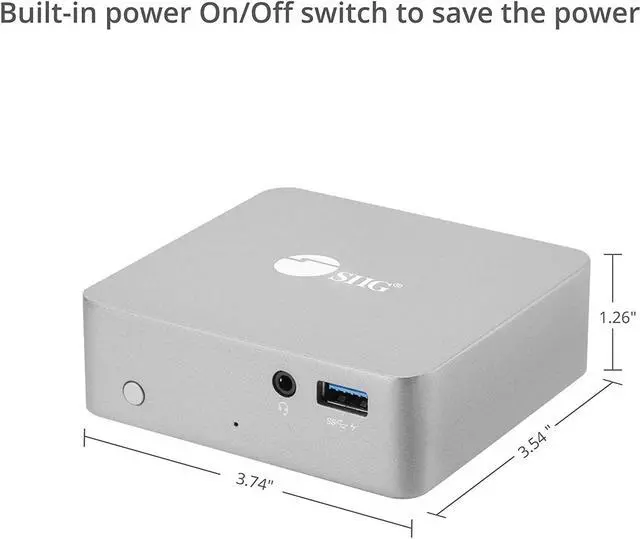 Alt view image 7 of 7 - SIIG USB-C Mini Docking Station with HDMI 4K@30Hz, Gigabit Ethernet, 4X USB 3.0 Ports, Power Delivery - 85W Laptop Charging Type-C Dock (Thunderbolt 3 Compatible for Macbooks/Windows/Chromebooks)