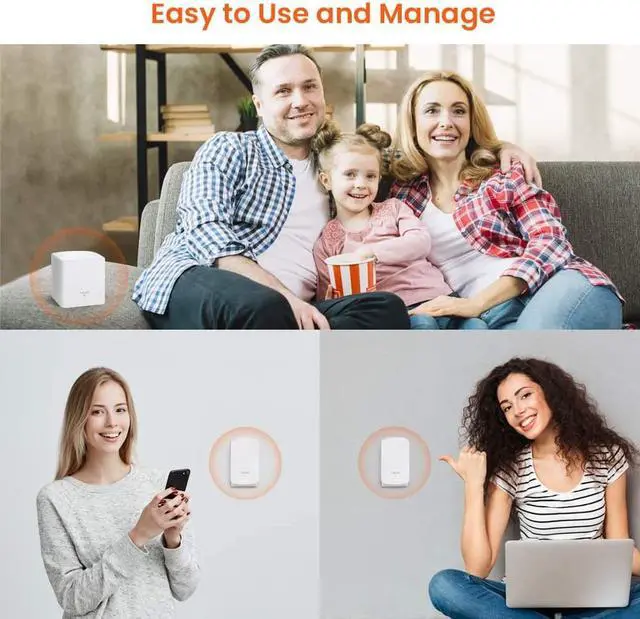 Alt view image 5 of 7 - Tenda Nova Whole Home Mesh WIFI System - Replaces Gigabit AC Wifi Router and Extenders, Dual Band, Works with Amazon Alexa, Built for Smart Home, Up to 3, 500 Sq. ft. Coverage (MW5 3-PK).