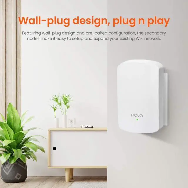 Alt view image 6 of 7 - Tenda Nova Whole Home Mesh WIFI System - Replaces Gigabit AC Wifi Router and Extenders, Dual Band, Works with Amazon Alexa, Built for Smart Home, Up to 3, 500 Sq. ft. Coverage (MW5 3-PK).