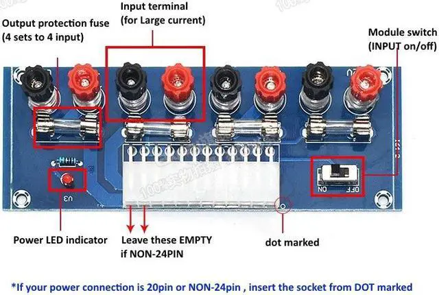 Main image of ModMyMods ATX Power Supply Breakout Board (MOD-0303)