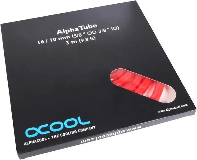 Alt view image 4 of 8 - Alphacool AlphaTube HF Flexible Tubing 10mm ID, 16mm OD (3/8" ID, 5/8" OD), 3 Meters, UV Red