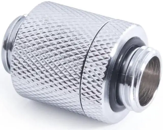 Main image of Alphacool ES D-Plug 20mm G1/4 Male to Male Resizable Fitting - Chrome (17585)