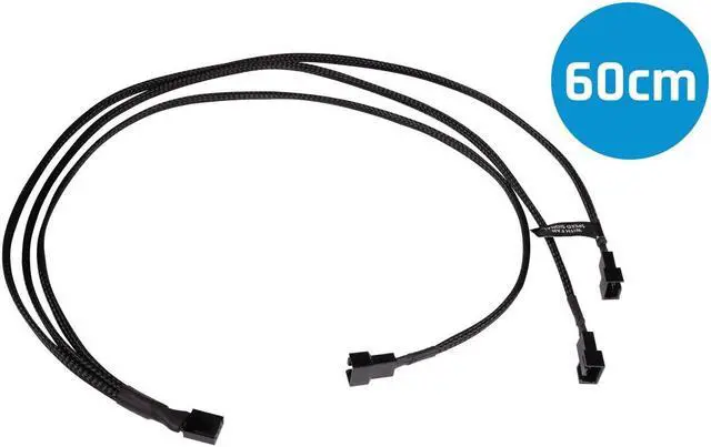 Main image of Alphacool Y-Splitter 4-Pin to 3x 4-Pin PWM Cable - 60cm - Black (18681)