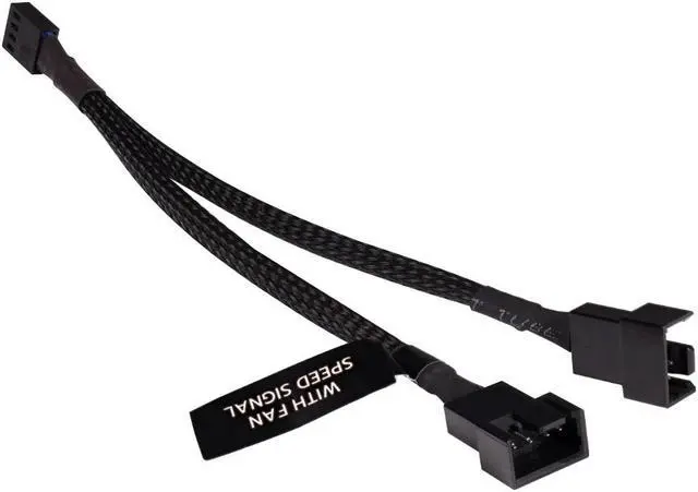 Main image of Alphacool Y-Splitter 4-Pin to 2x 4-Pin PWM Cable - 15cm - Black (18676)