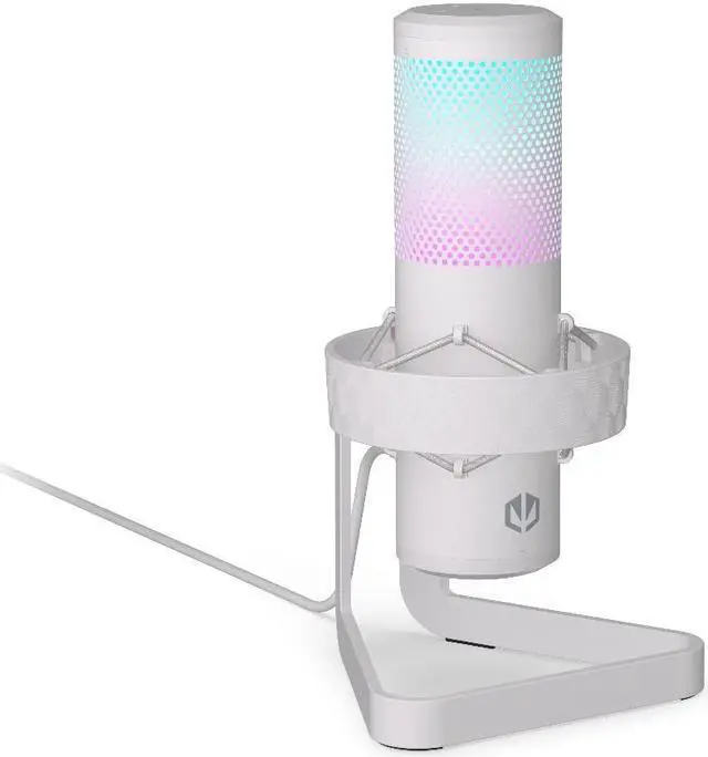 Alt view image 9 of 9 - ENDORFY AXIS Streaming Onyx White, USB Plug&Play Microphone for PC, Dynamic RGB effect, Headphone jack, Tap-to-mute with LED indicator, Gain control, Multiple polar pattern options, EY1B007