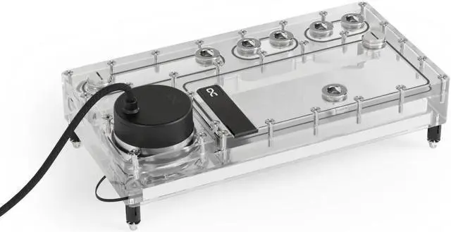 Main image of Alphacool Core Distro Plate 280 VPP/D5 - Left with VPP D5 Apex Pump (14573)