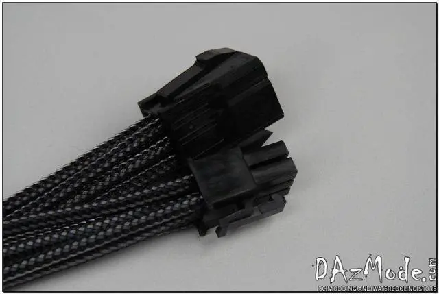 Alt view image 5 of 5 - Darkside 6-Pin PCI-E 12" (30cm) HSL Single Braid Extension Cable - Graphite Metallic (DS-HSL-PC6-12GMC)