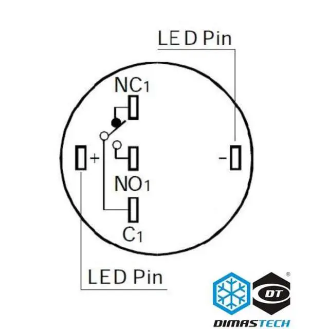 Alt view image 7 of 7 - DimasTech® 19mm Vandal Resistant "Momentary" Bulgin Switch - Black Housing - Orange LED (PD047)