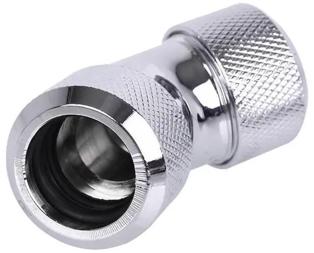 Alt view image 6 of 11 - Alphacool Eiszapfen 16mm HardTube Compression Fitting 45° L-connector - Knurled - Chrome (17404)