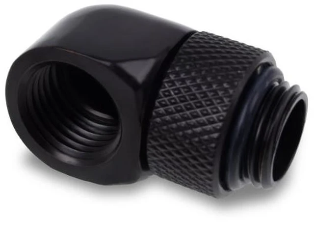 Alt view image 3 of 12 - Alphacool Eiszapfen L-Connector Rotatable G1/4 OT to G1/4 IT - Black - Four Pack (17615)