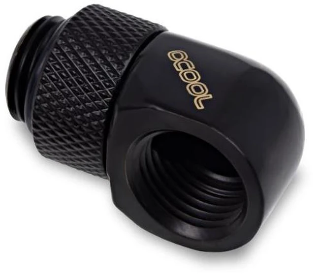 Alt view image 2 of 12 - Alphacool Eiszapfen L-Connector Rotatable G1/4 OT to G1/4 IT - Black - Four Pack (17615)