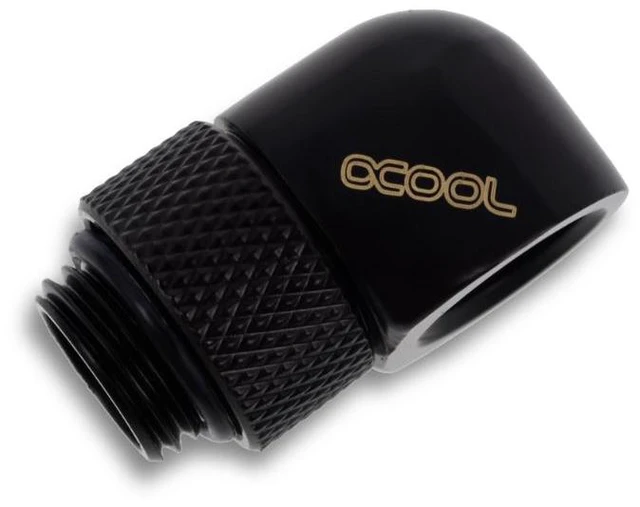 Alt view image 4 of 12 - Alphacool Eiszapfen L-Connector Rotatable G1/4 OT to G1/4 IT - Black - Four Pack (17615)