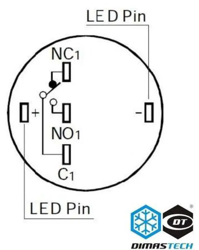 Alt view image 6 of 7 - DimasTech® 19mm Vandal Resistant "Latching" Bulgin Switch - Black Housing - Red LED (PD040)