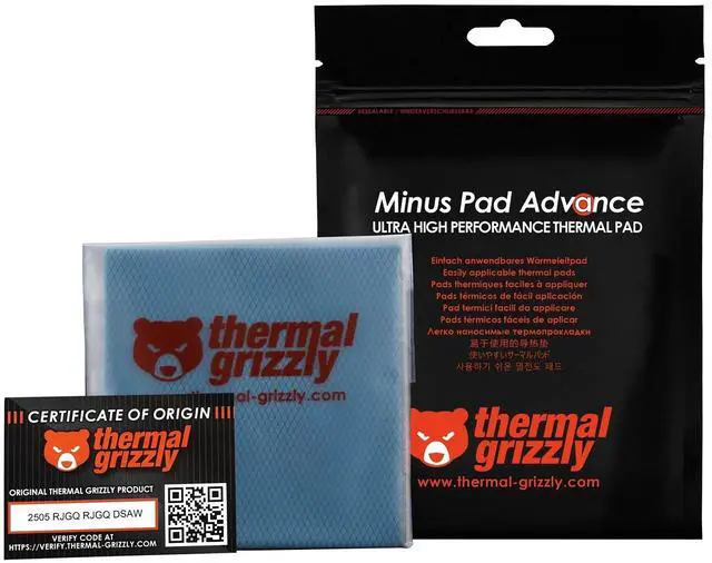 Alt view image 18 of 19 - Thermal Grizzly TG-MP-A-100-100-10-2 Minus Pad Advance 2-Pack Thermal Interface Pad,100x100x1.0mm for SSDs,GPUs&Electronics