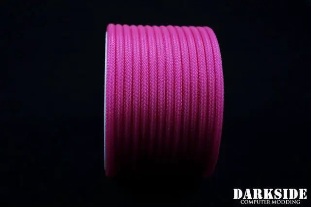 Alt view image 5 of 5 - Darkside 4mm (5/32") High Density Cable Sleeving - Hot Pink (UV) (DS-0840)