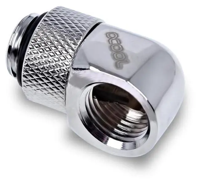 Alt view image 2 of 8 - Alphacool Eiszapfen L-Connector Rotatable G1/4 OT to G1/4 IT - Chrome - Four Pack (17616)