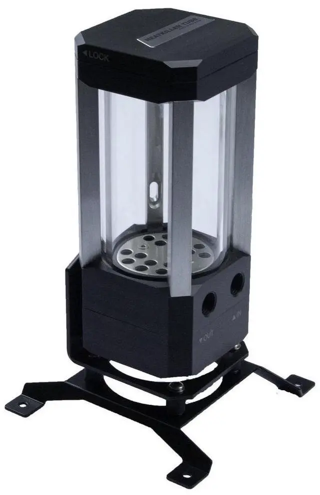Alt view image 10 of 14 - Watercool HEATKILLER Tube Reservoir - Stand, 120mm Fan Mounting