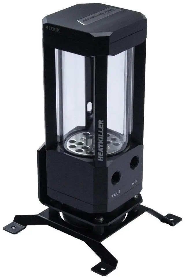 Alt view image 9 of 14 - Watercool HEATKILLER Tube Reservoir - Stand, 120mm Fan Mounting