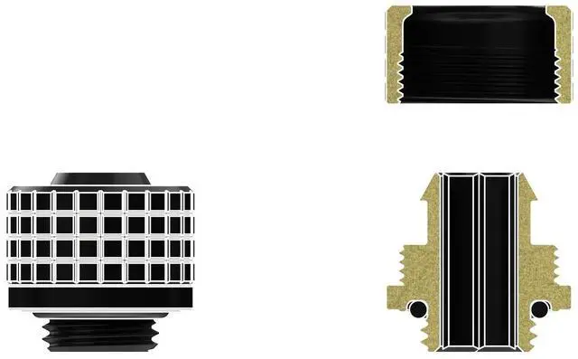 Alt view image 4 of 7 - Thermal Grizzly DeltaMate 13/10mm SoftTube Compression Fitting - ST13 - Black - 6 Pack, G1/4, Brass (TG-DM-FIT-6017)