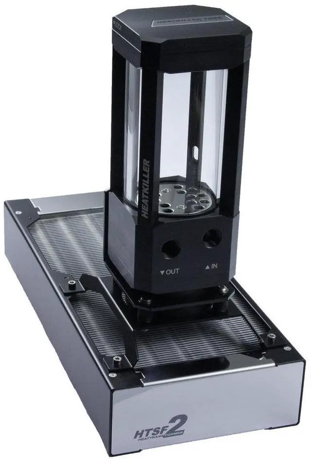 Alt view image 11 of 14 - Watercool HEATKILLER Tube Reservoir - Stand, 120mm Fan Mounting