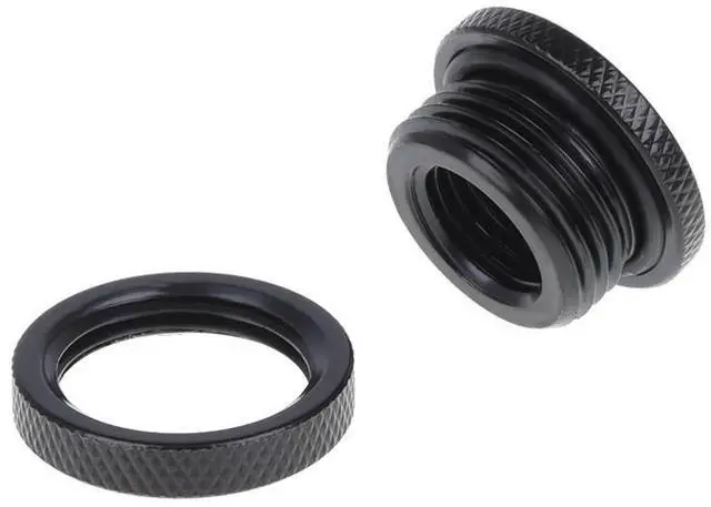 Alt view image 6 of 6 - Alphacool G1/4" Bulkhead Connector Fitting, Short Version, Deep Black