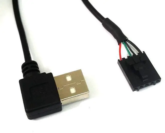 Alt view image 3 of 6 - ModMyMods USB 5-Pin Female to USB 2.0 Type-A Male Right-Angle - 50cm (CO407)