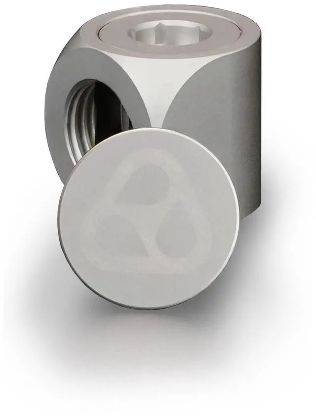Alt view image 6 of 7 - Thermal Grizzly DeltaMate Rotary Fitting - 90° - Matt Nickel - 6 Pack, G1/4, Brass (TG-DM-FIT-6203)