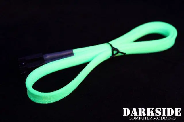 Alt view image 5 of 5 - Darkside 60cm (24") SATA 3.0 180° to 180° Data Cable with Latch - UV Green (DS-0166)
