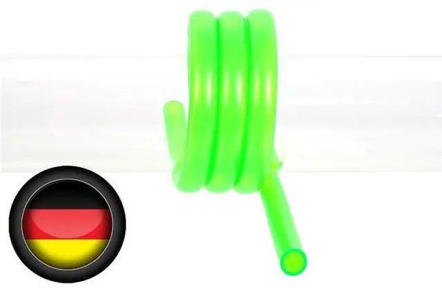 Alt view image 6 of 10 - Alphacool Alphatube HF Tubing 10mm ID, 13mm OD (3/8" ID, 1/2" OD), 1 meter, UV Green