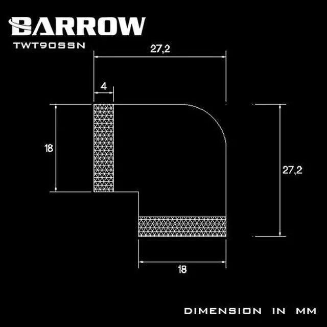 Alt view image 3 of 7 - Barrow G1/4" 90 Degree Female to Female Dual Rotary Angled Adaptor Fitting - Silver (TWT90SSN-Silver)