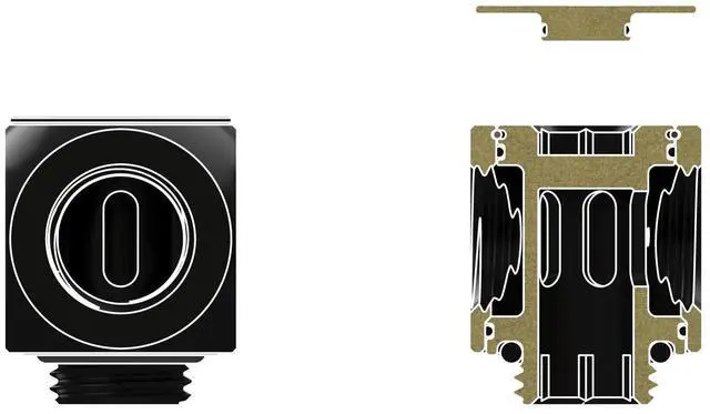 Alt view image 5 of 8 - Thermal Grizzly TG-DM-FIT-0004 DeltaMate Rotary T Fitting G1/4 Male + Dual Female Tee Connector for Custom PC WaterCooling-Black