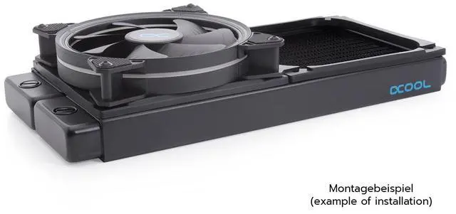 Alt view image 3 of 7 - Alphacool Shroud & Decoupling 140mm (7mm Thickness) Including 4x M3x37mm Screws, Silicone, Black (24831)