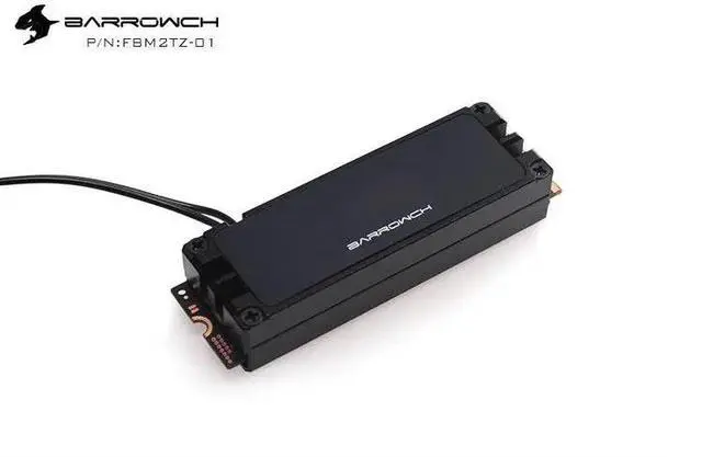 Alt view image 2 of 7 - Barrow Premium 2280/22110 PCIE SATA M2 SSD Dual Fan Heatsink Cooler - Black (HDM2280-FT)