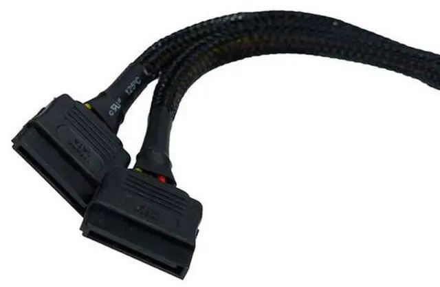 Alt view image 4 of 5 - Phobya 4-Pin Molex to 2x SATA Power Splitter Cable - 15cm | Black (87464)