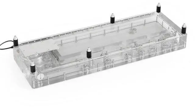 Alt view image 2 of 6 - Alphacool Core Distro Plate 420 VPP/D5 - Left with VPP D5 Apex Pump (14578)