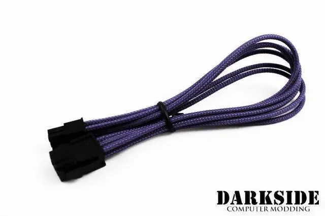 Alt view image 4 of 5 - Darkside 6-Pin PCI-E 12" (30cm) HSL Single Braid Extension Cable - Purple UV (DS-0499)