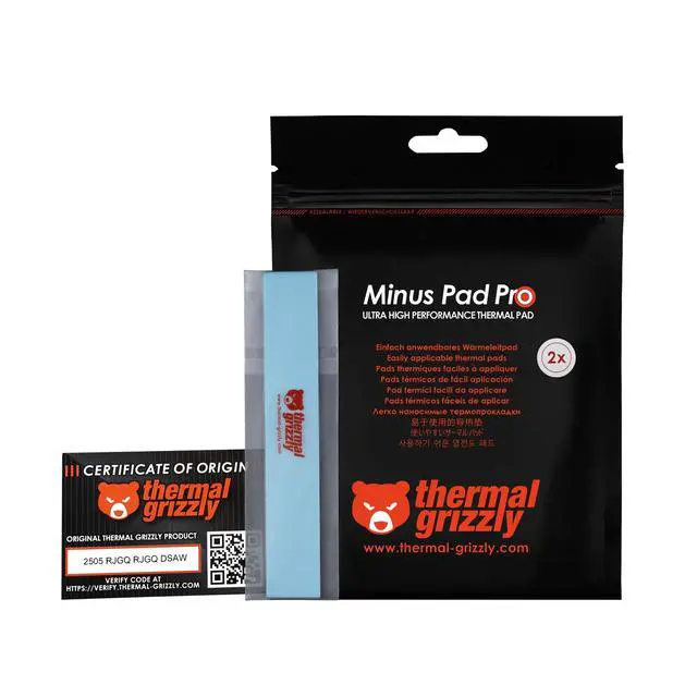 Alt view image 20 of 20 - Thermal Grizzly TG-MP-P-120-20-20-2 Minus Pad Pro 2-Pack Thermal Interface Pad,120x20x2.0mm for SSDs,GPUs & Electronics