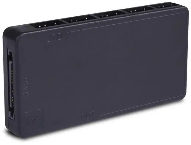 Alt view image 2 of 7 - Alphacool Core 11x 3-Pin DRGB Splitter with SATA Power Connector (25669)
