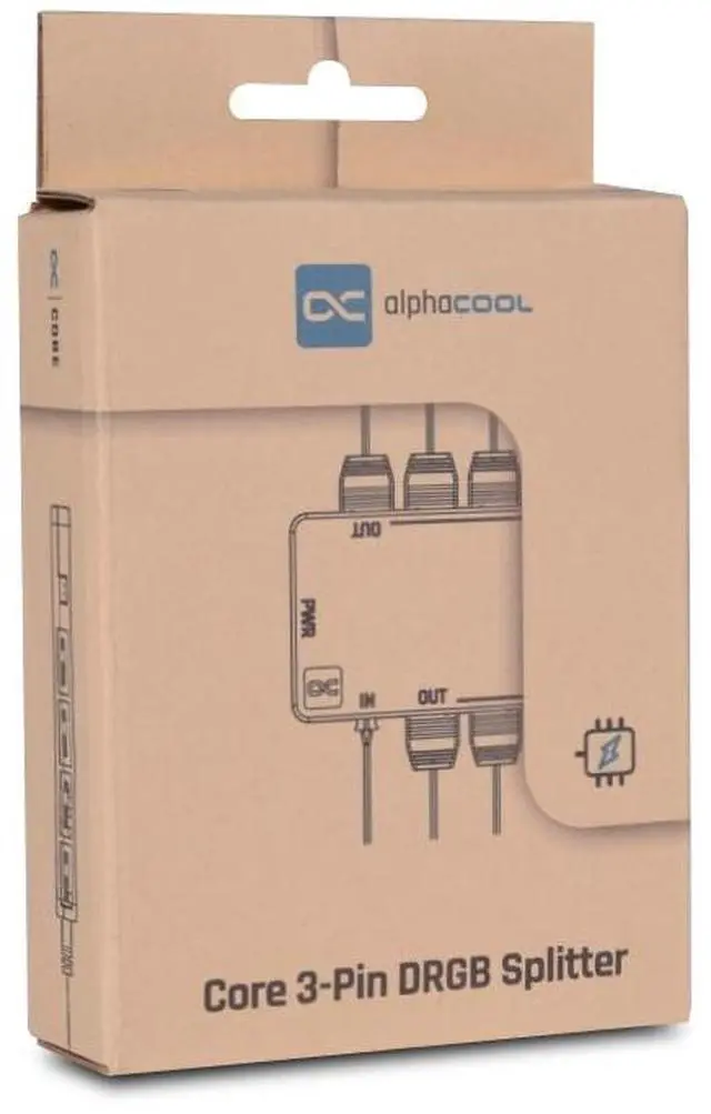 Alt view image 6 of 7 - Alphacool Core 11x 3-Pin DRGB Splitter with SATA Power Connector (25669)