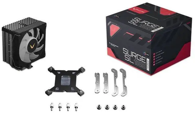 Alt view image 3 of 7 - Valkyrie Surge SL125 CPU Air Cooler- Black (VK-SUR125B)